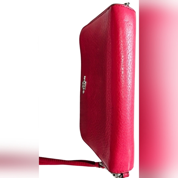 Coach Red Leather Wallet/Wristlet Dual Zipper With Coin Slot, Awesome Condition! - Picture 10 of 12